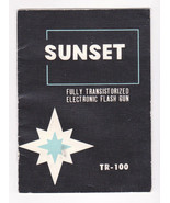 SUNSET Electronic Flash Gun TR-100 Instruction Manual-Guide Book-Photogr... - £7.18 GBP