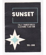 SUNSET Electronic Flash Gun TR-100 Instruction Manual-Guide Book-Photogr... - $9.13