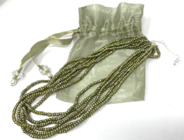 Boutique Green Multi-Strand Cultured Pearl Bead Choker Necklace - $23.74