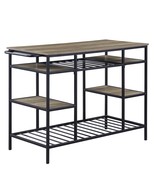Lona Kitchen Island, Rustic Oak &amp; Black Finish - $305.93 CAD