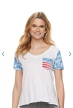 ROCK &amp; REPUBLIC American Flag T-SHIRT Size: LARGE New Faded Stars 4TH OF... - £46.12 GBP