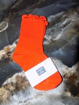 Janie and Jack Orange Ruffle Top Socks Shoe Size 7-9 Girl's NEW - $9.00