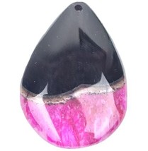 Purple Druzy with Dark Brown Translucent Clear Agate Pendant 2&quot; - £7.97 GBP