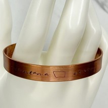 Montana Strong Stamped Copper Cuff Bracelet - £5.41 GBP