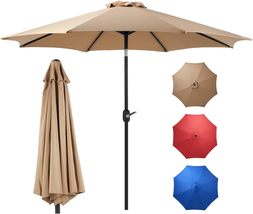 Outdoor Patio Umbrella  9&#39;, Outdoor Table Umbrella with 8 Sturdy Ribs, M... - £38.77 GBP