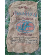 VINTAGE New Story California POTATOES 100 LB BURLAP SACK BAG Superior Fa... - £15.01 GBP