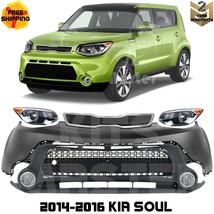 Front Bumper Cover Fascia Kit Paintable &amp; Grille Assembly For 2014-2016 Kia Soul - £591.52 GBP