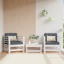 Garden Chairs 2 pcs White Solid Wood Pine - £110.18 GBP