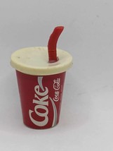 Miniature Coca Cola Cup(White Lid Red Straw) Magnet - £17.95 GBP