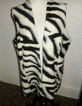 Chico&#39;s Zebra Print Wool Vest NWT Chico&#39;s 2 M/L - £39.34 GBP