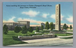 Father Flanagan&#39;s Boys&#39; Home Boys Town, Nebraska Linen Postcard PC 83647 USA Vtg - £4.65 GBP