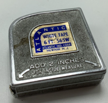 Vintage ATLANTIC White Tape Measure 6&#39; Model S65W VGC &amp; Clean - $6.79