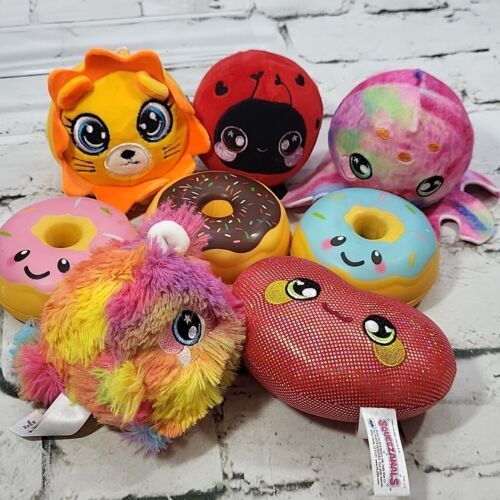 Squeezamals And Squishy Sensory Stress Ball Toys Lot of 8 Heart Ladybug Donuts  - $34.64
