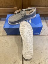 HEY DUDE WALLY BLEND LINEN IRON SHOES GREY LADIES 11 MEN 9 NEW - $73.68 CAD
