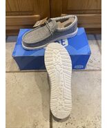 HEY DUDE WALLY BLEND LINEN IRON SHOES GREY LADIES 11 MEN 9 NEW - $73.68 CAD