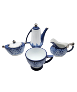 Bombay Co Teapot, Cream &amp; Sugar Bowl, Cup for one Blue &amp; White Arabesque - €39,07 EUR