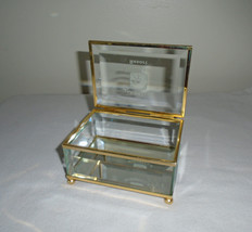 Beveled Glass Footed Trinket Box Mirrored Lincolnshire Marriott Resort - £19.57 GBP