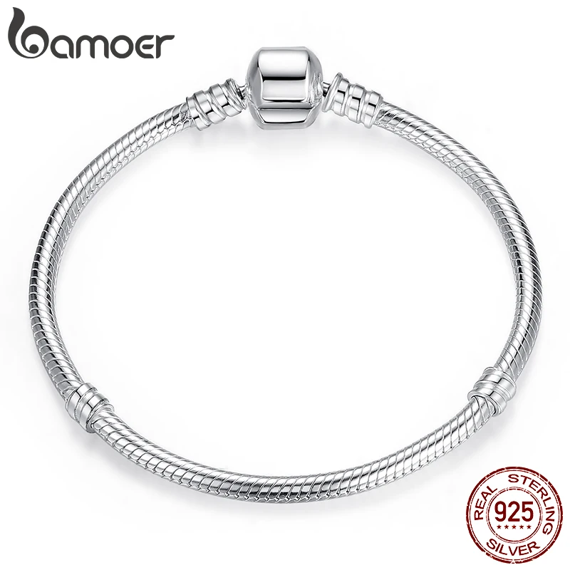 TOP SALE Authentic 100% 925 Sterling Silver Snake Chain Bangle &amp; Bracelet for Wo - £45.26 GBP