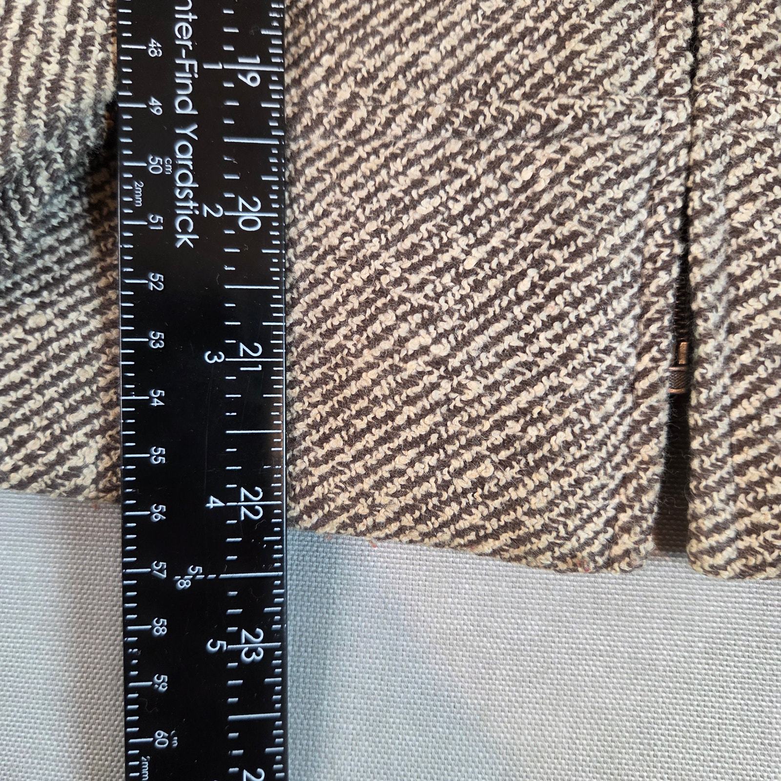 Vintage 90s Talbots Wool Silk Linen Tweed Jacket Brown Zip Front Women’s 6 Item image 7