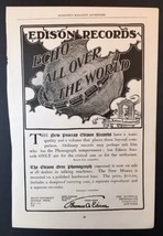 Edison Records Echo All Over the World c.1900 Antique Phonograph Music Ad - £7.86 GBP