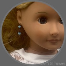 Turquoise Bead Brass Filigree Dangle Doll Earrings •18 Inch Fashion Doll... - $5.88