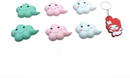 6PCS Refrigerator Magnets Cute Cloud Shape with A Key Ring Self Adhesive... - £8.53 GBP