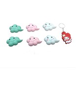 6PCS Refrigerator Magnets Cute Cloud Shape with A Key Ring Self Adhesive... - £8.40 GBP
