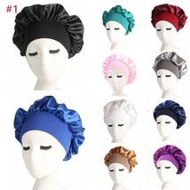 Women Night Sleep Caps Hair Care Bonnet Hats Head Cover Satin Wide Headw... - £6.05 GBP