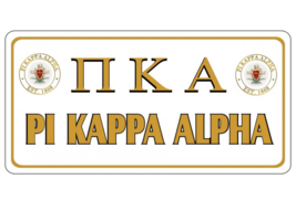 Phi Kappa Alpha Fraternity Usa Made Metal License Plate - £24.35 GBP