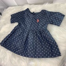 US Polo Assn Toddler Sz 2T Blue W White Polka Dots Dress  - $8.91