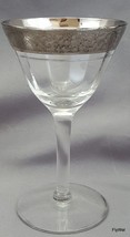 Tiffin Rambler Rose Crystal Cordial Glass Paneled Optic Platinum Encrust... - $12.60