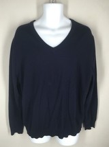NWT Men&#39;s Club Room Merino Wool Dark Blue V-Neck Sweater Size XXL MSRP $70 - £19.64 GBP