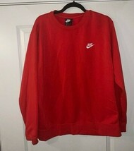 Nike Men&#39;s Sportswear Club Fleece Crewneck Red Sweatshirt - €32,53 EUR