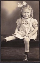 Nancy Ann White RPPC 1920 Photo of Little Girl with Shirley Temple Curls - $17.50