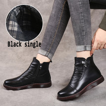 Autumn Winter Woman Genuine Leather Ankle Boots Female Casual Shoes Women Waterp - £60.79 GBP