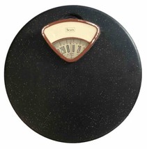VTG Sears Bathroom Weight Scale Round MCM Atomic Black Gold Speckle 1950s USA - £47.95 GBP