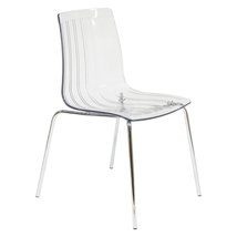 LeisureMod Ralph Mid-Century Modern Dining Chair, Acrylic Seat with Chro... - $105.75+