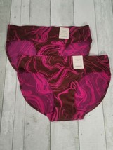 2-Auden Bonded Edge Bikini Underwear Panties &quot;Burgundy Swirl&quot; Size: XS (0-2) - £3.62 GBP