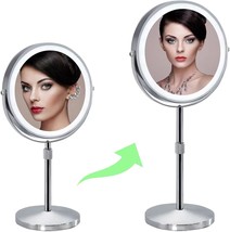 8 Inch Makeup Mirror With Lights, 10X Magnifying Vanity Mirror With 3, Chrome. - £51.92 GBP