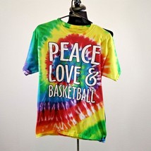 Tye Dye Basketball Shirt Medium Unisex USA Ohio Sport Colorful Peace Love - £14.41 GBP