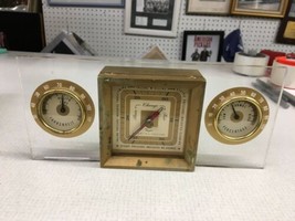 VINTAGE 1950s TAYLOR BAROMETER PERSONAL WEATHER STATION BRASS &amp; ACRYLIC ... - £62.57 GBP