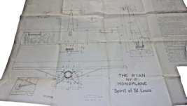 Ryan Airlines Builders Scale Drawing Spirit Of St. Louis - £11.75 GBP