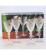 Cristal D&#39;Arques Traditions Gold 7 1/4 oz 4 Piece Wine Set 24% Lead Crys... - $47.99