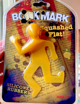 Silicone Squashed Bookmark Yellow Crime Scene Dead Body Flat Stanley Boo... - $24.25