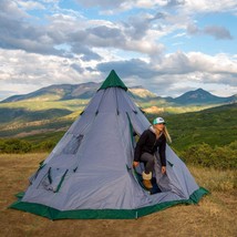 Winterial 6-7 Person Teepee Tent - 12&#39;x12&#39; Family 4 Season Camping Yurt Festival - $194.99