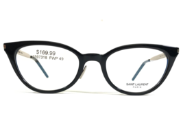 Saint Laurent Eyeglasses Frames SL264 002 Black Silver Cat Eye Round 49-20-145 - $139.76