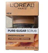 L&#39;Oréal Paris Skin Care Pure Sugar Face Scrub with Grapeseed 1.7oz Jar in Box - £5.92 GBP