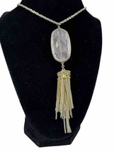 Kendra Scott Rayne Gold Pendant Necklace Mother of Pearl Tassel  w/ 20” Chain - £31.65 GBP