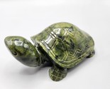 Green Stone Turtle Figurine 815 Grams Hand Carved Sculpture Soapstone? H... - $96.57
