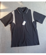 Devon &amp; Jones Mens Short Sleeve Polo Shirt Small Navy Blue Grey Cotton - $13.98